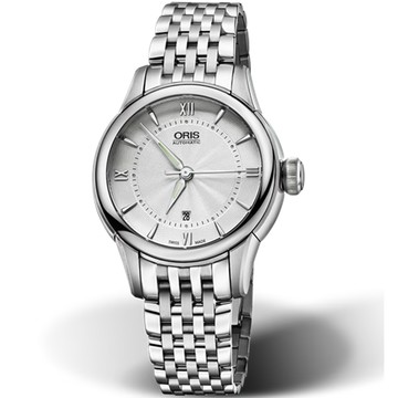 Oris Artelier 系列 日期機械女錶-銀/31mm 0156176874071-0781477