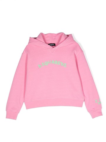 Dsquared2 Kids - logo-embroidered longsleeved hoodie - kids - Cotton - 16 yrs - Pink