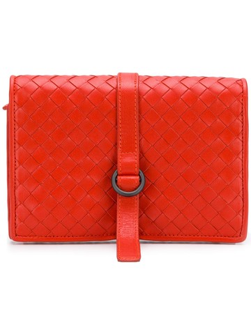 Bottega Veneta Pre-Owned - 2017 intrecciato weave wallet - women - Leather - One Size - Red