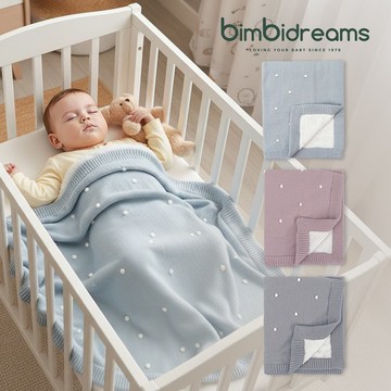 【bimbidreams】針織珊瑚絨雙面毯 80x100cm /嬰兒毯