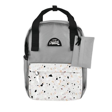 Grinstant混搭可拆組式13吋後背包 - 黑白系列 (灰色配碎石)