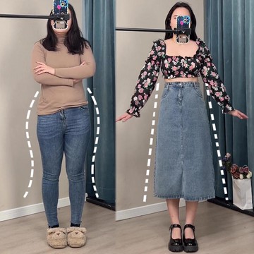 💕甜心大尺碼💕M-5XL 大尺碼長裙 牛仔長裙 大碼新款梨形身材高腰顯瘦a字遮肚子遮胯寬後開衩牛仔半身長裙