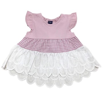 akachan honpo - 蛋糕層次T恤-粉紅色