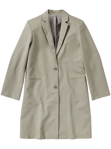 Closed - single-breasted twill coat - women - Cotton/Elastane/Viscose - M - Green