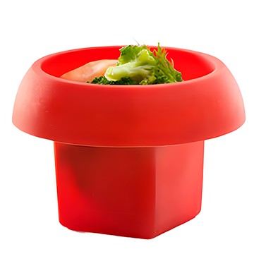 LeKue 方塊煮蛋模 鉑金矽膠材質 耐高溫 適用微波 容量100ml  紅色  1個