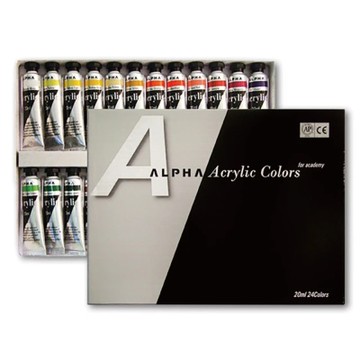 【ALPHA】銀級 壓克力 顏料 20ml  24色 / 組 B0324-2