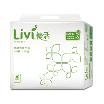 Livi 優活 抽取式衛生紙(100抽x24包x4袋)