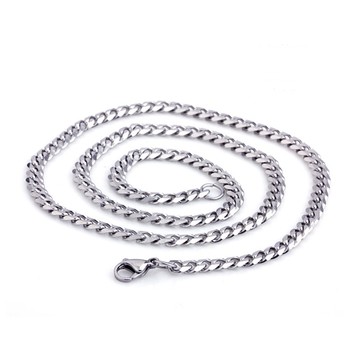 316l醫療鋼項鍊 5mm粗鍊 六邊六面o型鏈 純鏈子-銀 防抗過敏 不退色