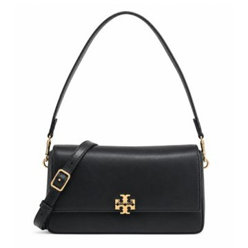 TORY BURCH CHARLIE 皮革翻蓋肩背/斜背兩用包(小/黑)