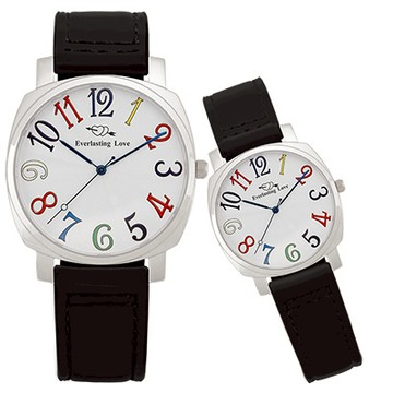 Everlasting Love 天長地久 幻彩情人錶 婚禮 定情 (銀殻/黑帶/對錶)