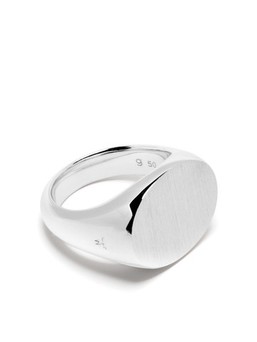 Tom Wood - Ivy sterling silver signet ring - unisex - Sterling Silver/Rhodium Plated Sterling Silver - 52