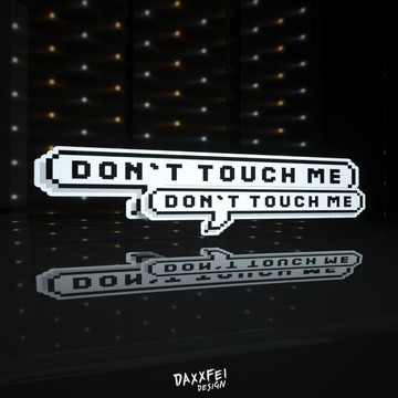 大飛車貼 像素字別碰我貼紙 DON`T TOUCH ME 車窗車尾頭盔貼紙花