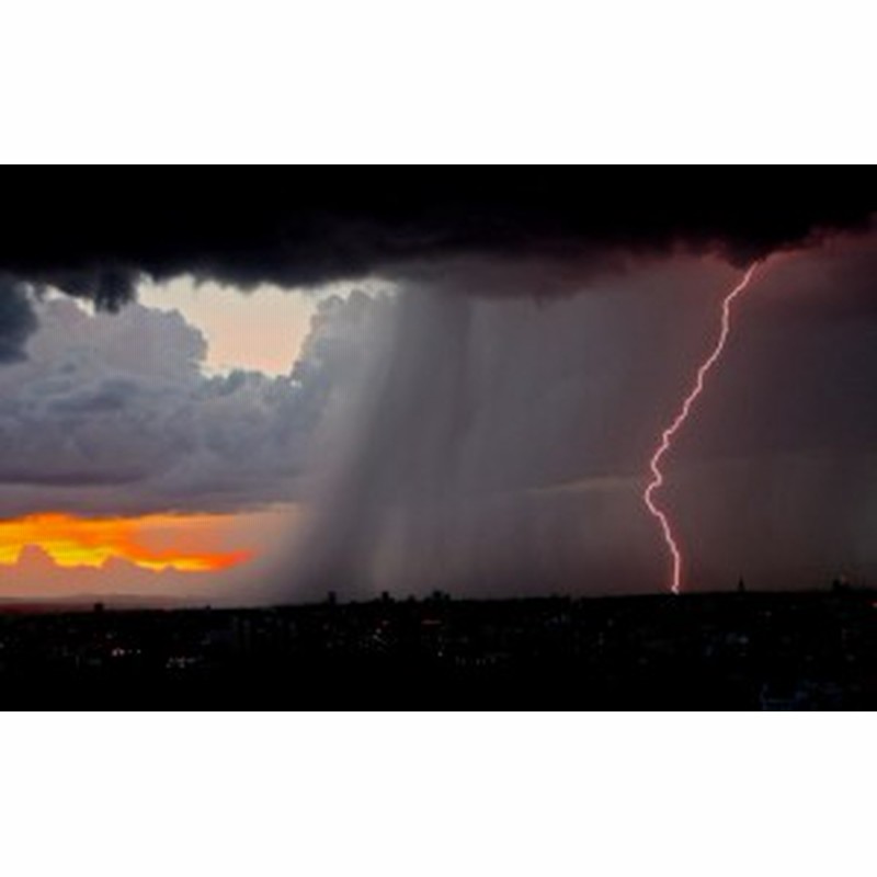 絵画風 壁紙ポスター 稲妻 イナズマ 雷 ゲリラ豪雨 雷雲 夕焼け エナジー パワー キャラクロ Sthd 021w2 ワイド版 603mm 376mm 通販 Lineポイント最大1 0 Get Lineショッピング