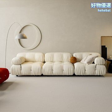 【網紅變色龍】模塊沙發 意式極簡沙發 中古風沙發 羊羔絨沙發 牛奶絨布 可定製尺寸 自由組合 客廳臥室百搭