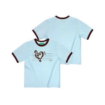 DADDY | Music Heart Boxy Ringer Tee 絕美藍色 T 恤