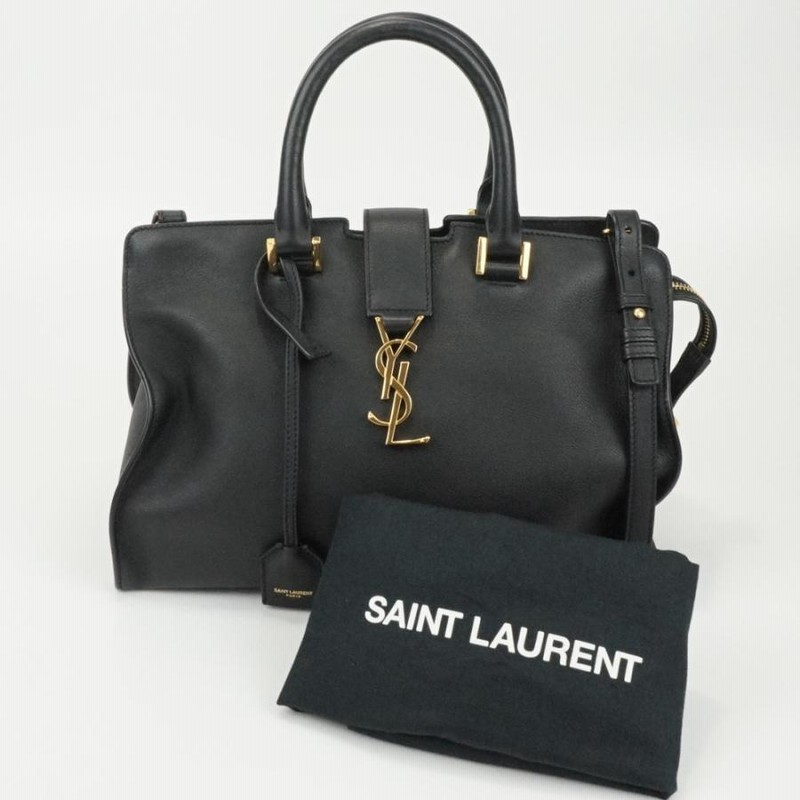 SAINT LAURENT サンローラン 424869 CABAS カバス スモール ブラック YSLライン 2WAYバッグ ハンドバッグ  ショルダーバッグ レディース 【中古】 | LINEブランドカタログ