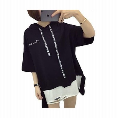Yitong レディース トレーナーパーカー 夏 ゆったり フードパーカー セットの頭 薄手 パーカー Bf風 カジュアル ブラック L 通販 Lineポイント最大get Lineショッピング