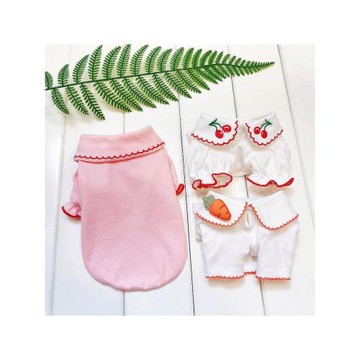 可愛花邊領狗狗衣服秋冬季貓咪防掉毛寵物泰迪打底秋裝春款小型犬