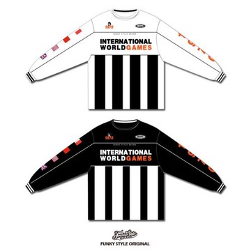 FunkyStyle潮牌嘻哈寬松圓領長袖T恤街舞蹈演出服popping炸街上衣