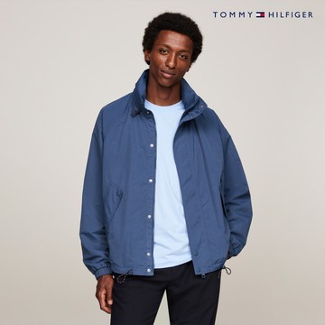 [Tommy Hilfiger]標誌貼飾防水帆船外套_藍色
