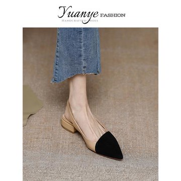 原野尖頭氣質小香風粗跟平底包頭涼鞋女夏2025年新款時尚通勤女鞋