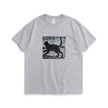 貓的簡單生活之吃飽了轉一圈/凡物制原創純棉文藝男女寬松棉T