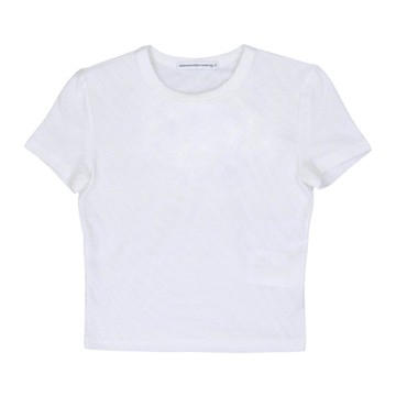 alexanderwang 徽標裝飾提花短袖嬰兒 T 恤