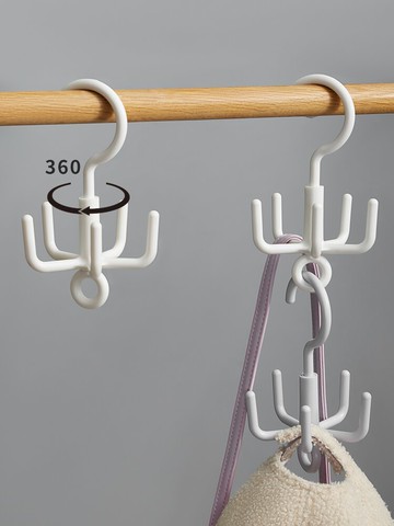 創意旋轉掛鉤多功能置物架免打孔臥室衣柜掛包包帽子圍巾收納神器