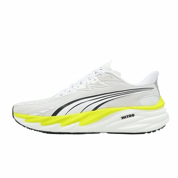 Puma 慢跑鞋 Velocity Nitro 4 AP 男女鞋 白 黃 氮氣中底 寬楦 312635-09