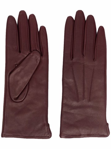Aspinal Of London - tonal stitching gloves - women - Leather/Wool/Cashmere - M - Red