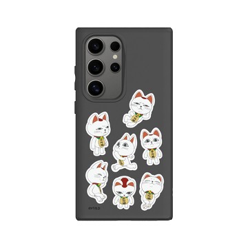 Galaxy S24 Ultra SolidSuit 黑 - DanDaDan 膽大黨 - 角色系列-高速婆婆(招財貓)貼紙款