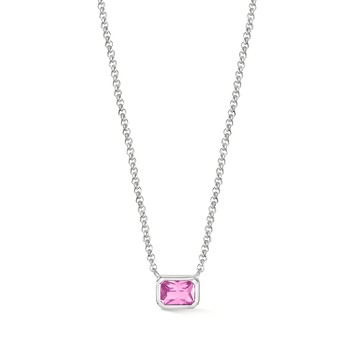 Octagon Pink Quartz Tutti Frutti Necklace