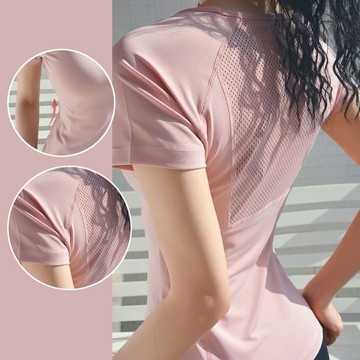 運動上衣 女 瑜伽服 瑜伽運動跑步健身上衣 運動t恤 短袖運動服 透氣網紗防悶熱運動瑜伽網球服 大學t 短袖上衣t女生