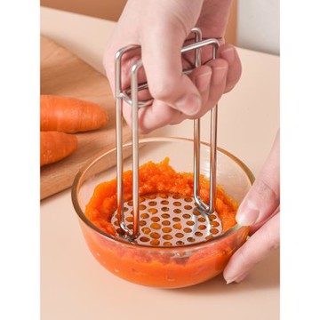 日本土豆泥壓泥器304不銹鋼搗泥器嬰兒輔食壓泥神器家用搗碎工具