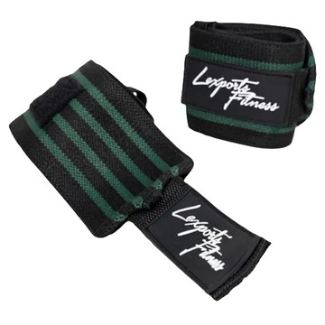 Lexports Fitness 勵動風潮 重量訓練健身護腕 (高重磅彈力) L50 勵動黑綠紋  1雙