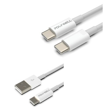 POLYWELL Type-C To C PD快充線 3A 45W Type-A To C 快充線 3A 18W 安卓