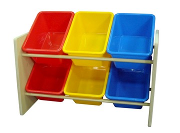 【孩子國】兒童玩具收納架 原色6格收納