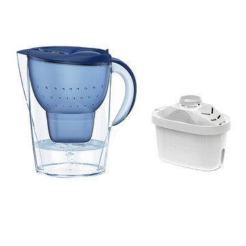 ANTIAN 家用廚房淨水除垢濾水壺/自來水濾水器/過濾水壺 附濾心  藍色  1個