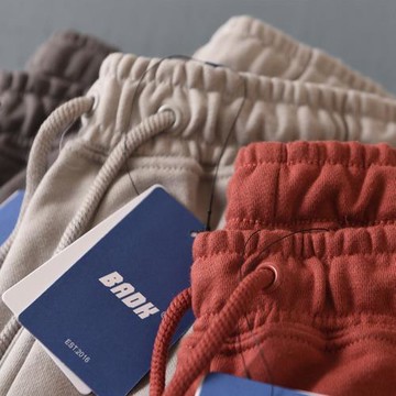 日系復古夏季純色毛圈運動短褲男直筒休閑衛褲慵懶松緊寬松五分褲