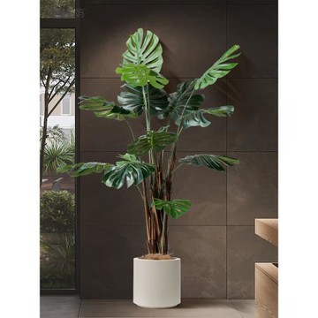 羅曼媽媽仿真綠植龜背竹盆栽假植物室內大型落地植物盆景擺件裝飾