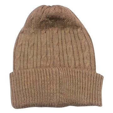 捷華 時尚毛帽二件組 柔軟舒適 時尚皮標設計 秋冬保暖必備  1入  淺咖啡  均碼