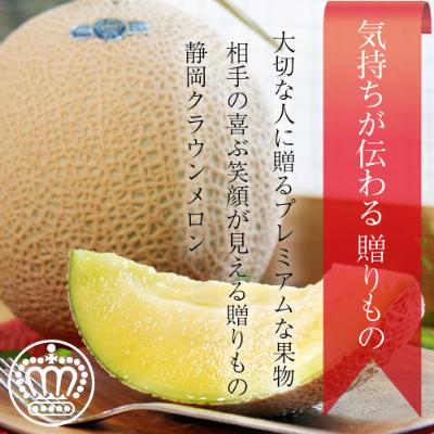 ふるさと納税 袋井市 静岡産 クラウンメロン大玉(約1.4kg)2玉入り