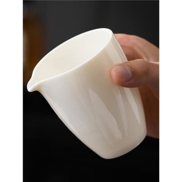 白瓷茶具公道杯分茶器茶杯茶海玻璃蓋碗羊脂玉瓷公杯過濾茶漏泡茶