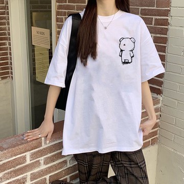 胖胖美依 上衣 T恤 短袖上衣  M-2XL純棉T恤短袖ins潮原宿BF寬鬆韓版學生半袖上衣夏季-6987.