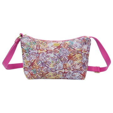 元寶斜背包 防潑水 平織緹花 花女王 桃紅