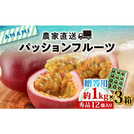 ふるさと納税 鹿児島県 奄美市 農家直送 パッションフルーツ　贈答用1ｋｇ（秀品12個入り）×3 奄美大島産 贈答用 果物 …