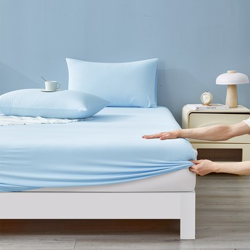 J-bedtime 床寢時光 涼感冰霧床包枕套組  淺藍色  單人  床包 + 枕套