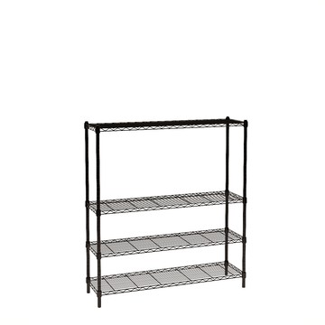 【客尊屋】小資型《粗管徑》35X120X135Hcm 黑武士四層架