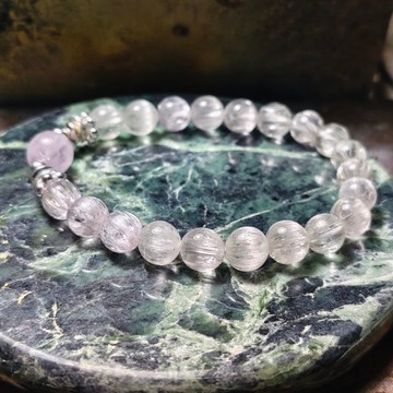 7+拉絲紫鋰輝銀手鏈