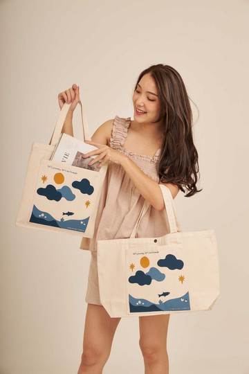 ECO TOTE (ocean) : 肩背帆布托特包